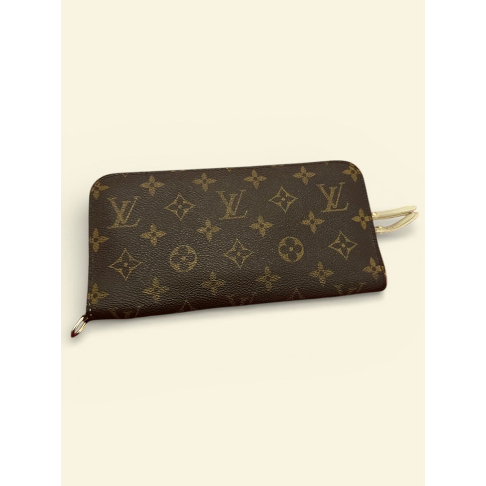 Louis Vuitton Brown & Beige Insolite Double Zip Double Snap Long Wallet